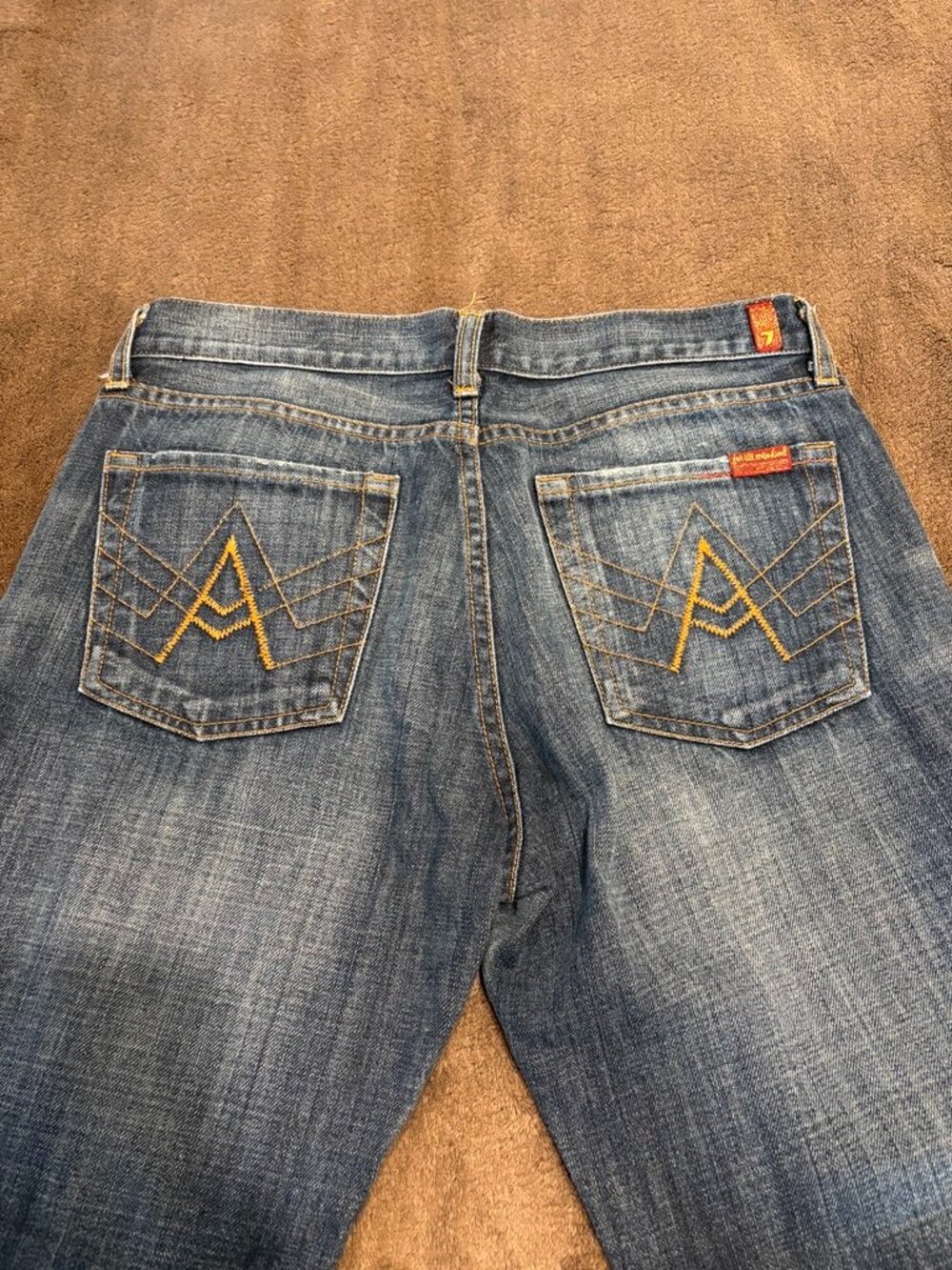 7 FOR ALL MANKIND "A" Pocket Flare Bootcut Jeans Blue Wash Women's Size 32